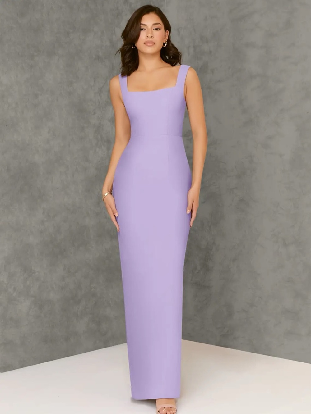 Azazie Lilac Square-Neck Maxi Dress